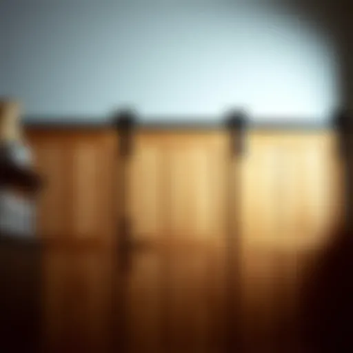 Elegant wooden barn door showcasing craftsmanship