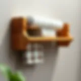 Elegant wall towel rack made of natural wood