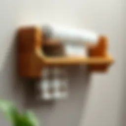 Elegant wall towel rack made of natural wood