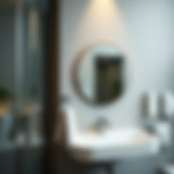 Minimalistic wall-mounted towel hooks in a modern bathroom