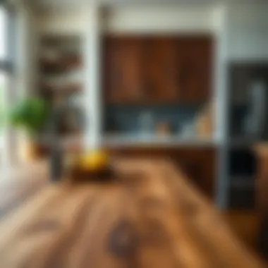 Different types of wood species used for countertops