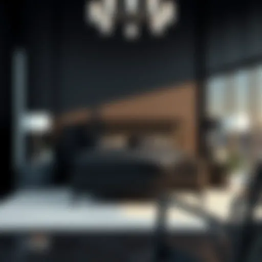 Elegant black bed set showcasing modern design trends