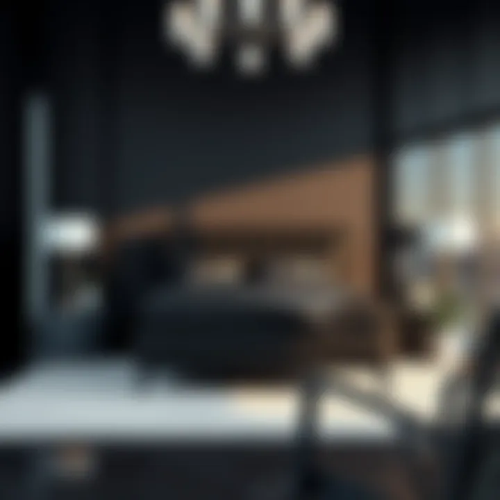 Elegant black bed set showcasing modern design trends