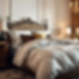 Luxurious deep king comforter in an elegant bedroom setting