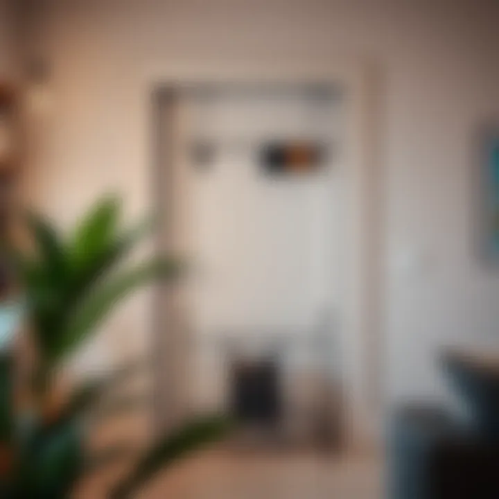 Installation process of an over door shoe rack in a modern home