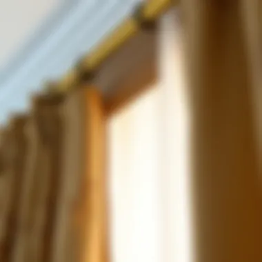 Detailed view of curtain installation hardware