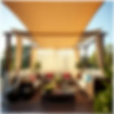 Elegant deck canopy enhancing outdoor atmosphere