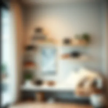 Innovative design ideas for maximizing space with hanging shelves