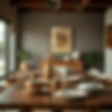 A contemporary dining table set with Portuguese dinnerware