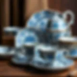 Intricate design of Portuguese ceramic dinnerware