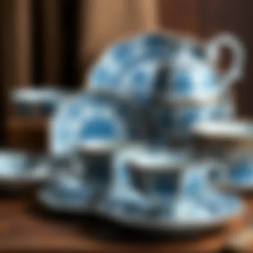 Intricate design of Portuguese ceramic dinnerware