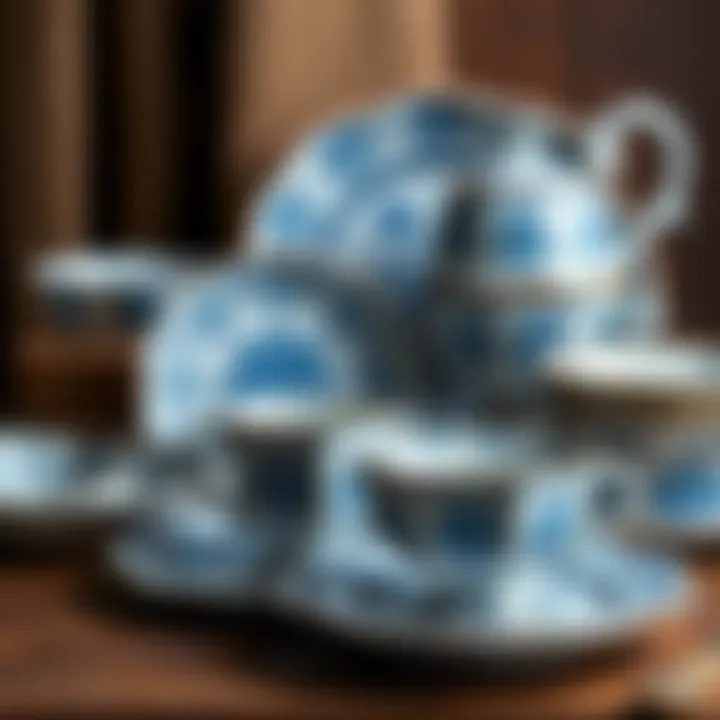 Intricate design of Portuguese ceramic dinnerware