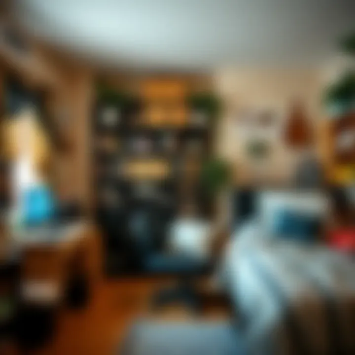 Before and after decluttering dorm space