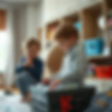 Children participating in organizing their own belongings