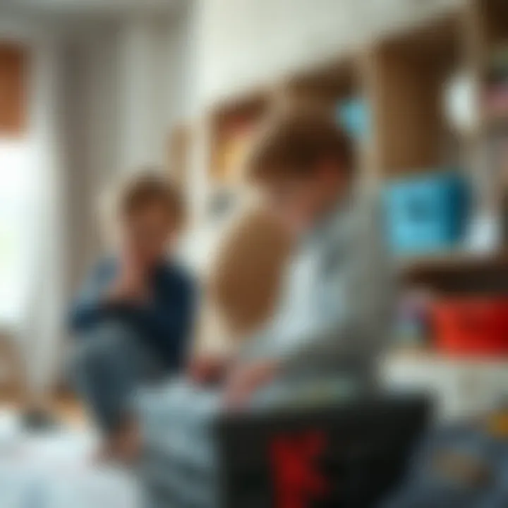 Children participating in organizing their own belongings