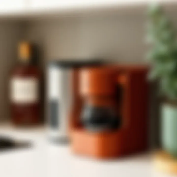 Compact coffee organizer maximizing small countertop space