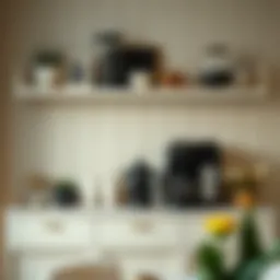 Elegant coffee station arrangement with decorative elements