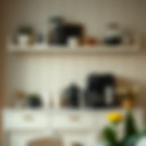 Elegant coffee station arrangement with decorative elements