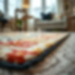 Non-slip pad under a decorative area rug