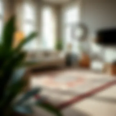 A beautifully arranged room with a secure area rug