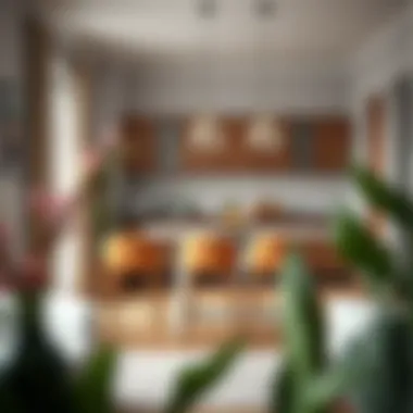 Cozy dining area featuring counter stools that enhance decor