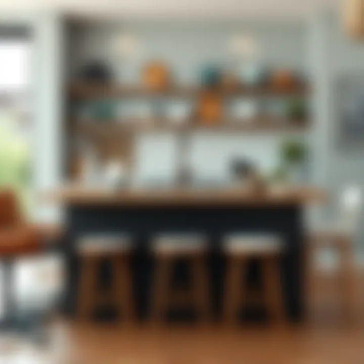 Variety of materials used in counter stools showcasing versatility