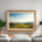 Elegant large picture frame displaying a serene landscape