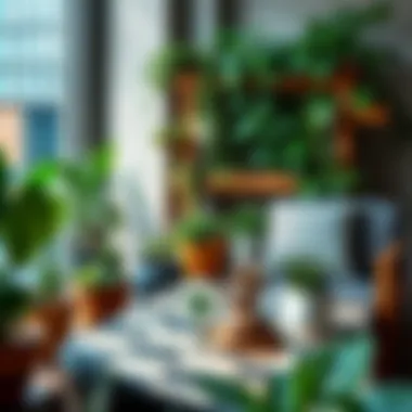 Vertical garden setup with multiple planters