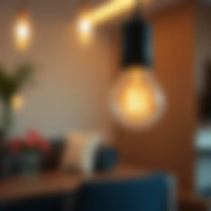 Close-up of a smart light bulb with Alexa integration