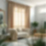 Luxurious linen curtain drapes in a bright living room setting