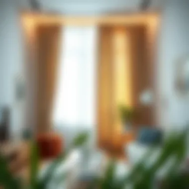 Stylish linen curtains paired with modern home decor elements