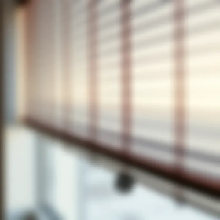 Close-up of modern automatic window blinds with sleek design