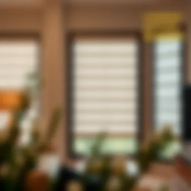 Diagram illustrating the installation process of automatic window blinds