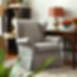 Stylish wing chair with an elegant slipcover