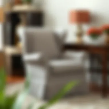 Stylish wing chair with an elegant slipcover