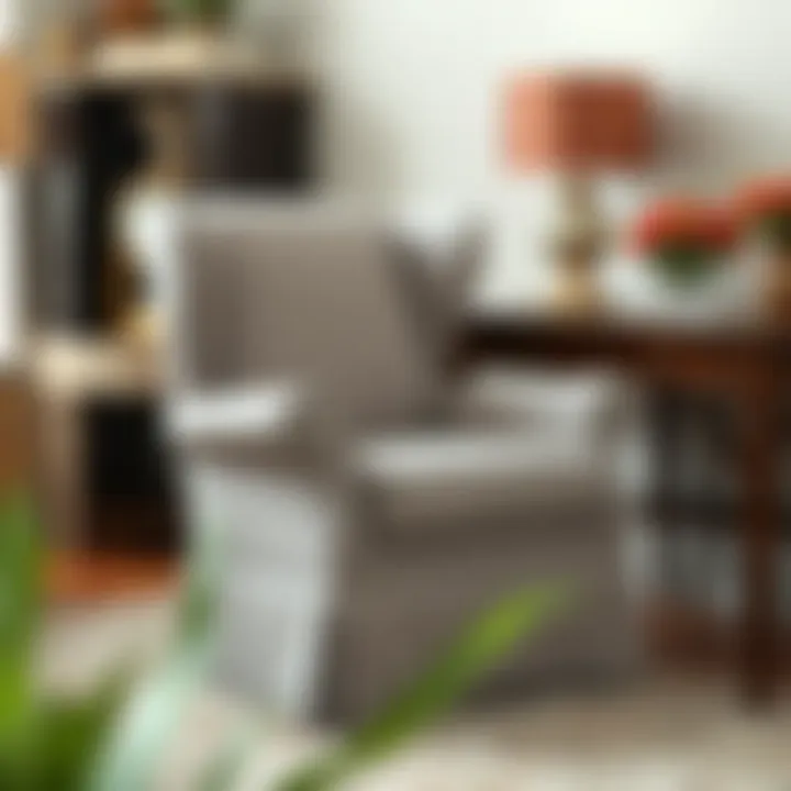 Stylish wing chair with an elegant slipcover