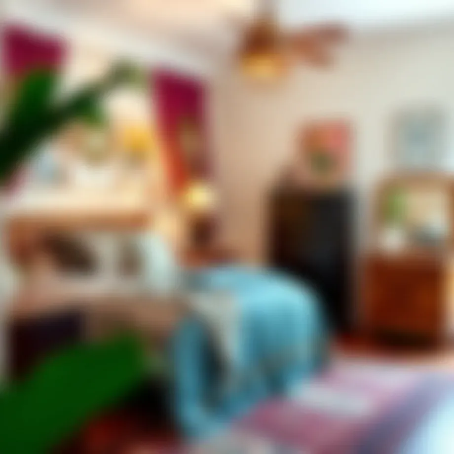 Vibrant bohemian bedroom with eclectic decor