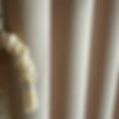 Close-up of textured cloth vertical blinds