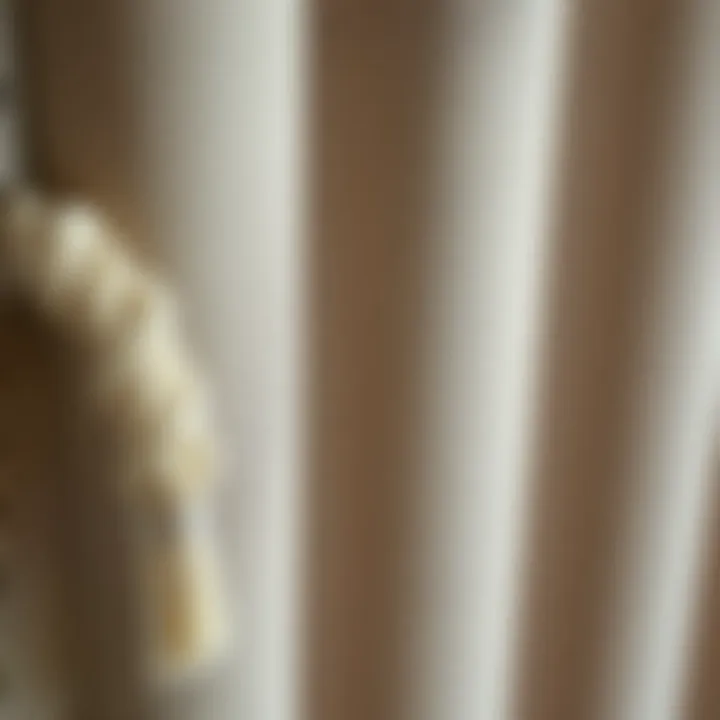 Close-up of textured cloth vertical blinds