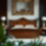 Elegant wooden bed frame showcasing fine craftsmanship