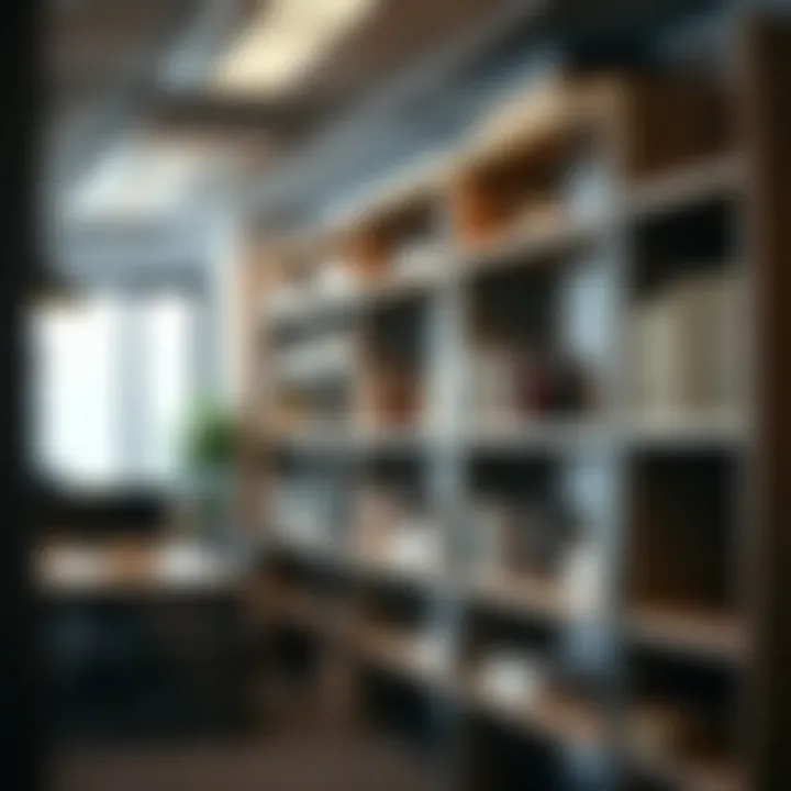 Innovative cubicle storage design showcasing modular shelves