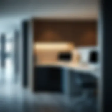 Stylish cubicle with integrated storage solutions