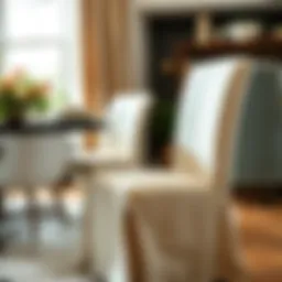 Elegant extra large dining chair slipcover showcasing luxurious fabric