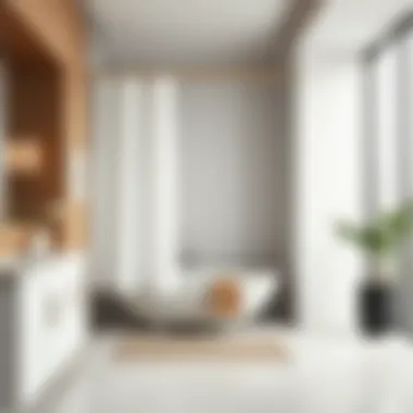 Elegant design of an extra large shower curtain liner in a modern bathroom