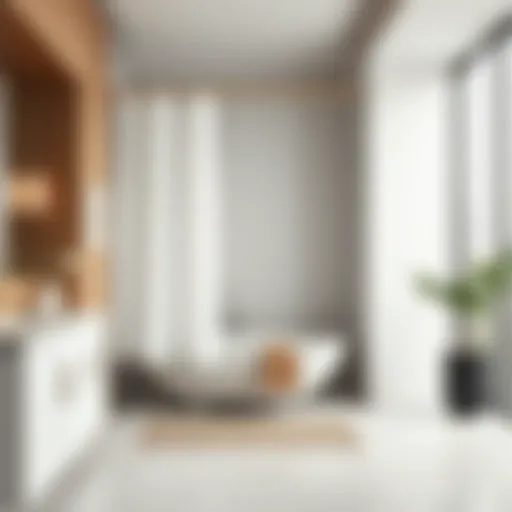 Elegant design of an extra large shower curtain liner in a modern bathroom