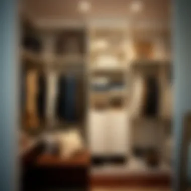 Practical tips displayed within an extra wide closet for optimal storage efficiency