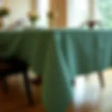 Elegant fabric fitted rectangle tablecloth on a dining table
