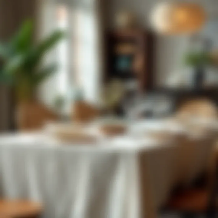 Stylish table setting with fitted tablecloth