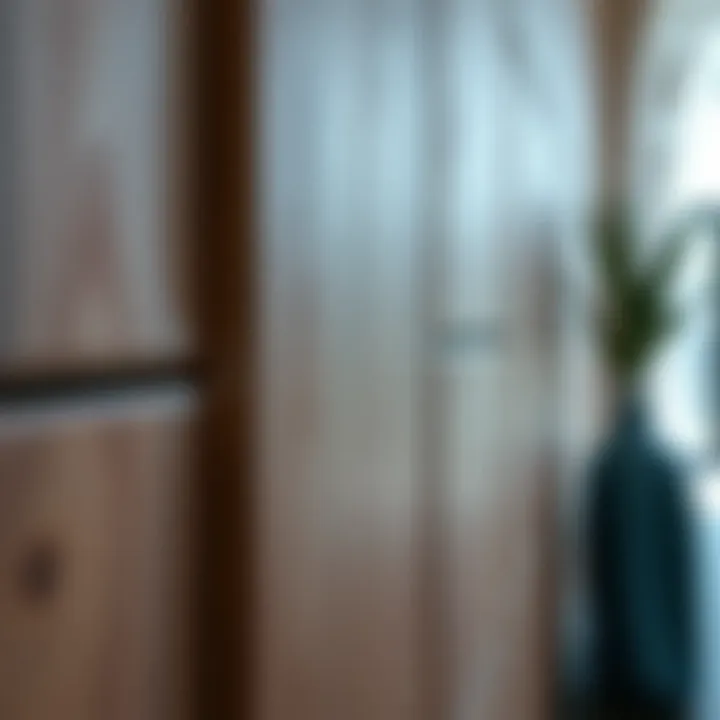 Close-up of texture and details of fake wood tiles