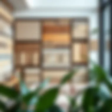 Variety of fake wood tiles displayed in an interior setting